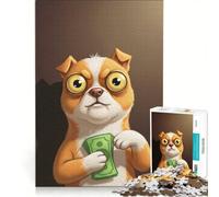 Puzzle per adulti da 1000 pezzi con cane dei cartoni animati e soldi, gioco educativo, taglio di precisione, collezione d'artista, belle arti 50x75cm