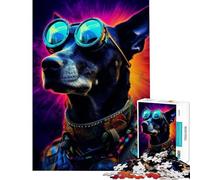 Puzzle per adulti da 1000 pezzi con cane in un mondo psichedelico alla Borderlands Difficile e stimolante antistress decorazione per la casa adatto a partire dai 14 anni (38x52cm)