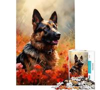 Puzzle per adulti da 1000 pezzi con cane pastore tedesco giochi educativi gioco di velocità manuale regali per donne e uomini (dimensioni 50x75cm)