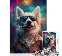 Puzzle per adulti da 1000 pezzi con cane spaziale alla moda giochi divertenti ma anche giocattoli decorativi per la casa collezione d'artista belle arti (50x75cm)