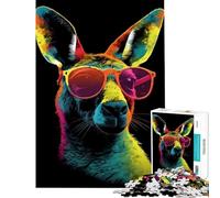 Puzzle per adulti da 1000 pezzi con canguro e occhiali da sole Divertimento a casa regalo per donne gioco per famiglie dai 14 anni in su (38x26cm)