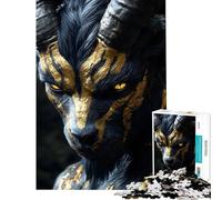 Puzzle per adulti da 1000 pezzi con capra dorata creatura animale gioco per famiglie stimola la memoria regalo di Natale o compleanno (dimensioni 38x52cm)