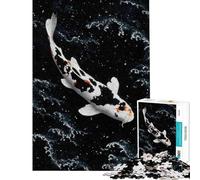 Puzzle per adulti da 1000 pezzi con carpe koi in acque scure Un gioco impegnativo e stimolante perfetto come regalo per tutta la famiglia (dimensioni 38x52cm)