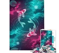 Puzzle per adulti da 1000 pezzi con carpe koi in uno stagno cosmico Divertimento a casa regalo per donne gioco per famiglie dai 14 anni in su (50x75cm)