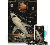 Puzzle per adulti da 1000 pezzi con carta dei tarocchi dello squalo bianco,gioco di logica,taglio di precisione,bordi lisci,regalo perfetto per riunioni di famiglia (38x52cm)