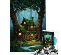 Puzzle per adulti da 1000 pezzi con casa nascosta nella foresta Giocattolo avvincente per coltivare la pazienza gioco pratico decorazione da parete regalo per donne e uomini (dimensioni 38x26cm)