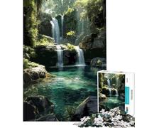 Puzzle per adulti da 1000 pezzi con cascata in un paradiso tropicale Gioco pratico per adulti taglio di precisione regalo di compleanno o per occasioni speciali (dimensioni 50x75cm)