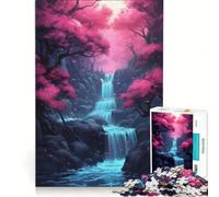 Puzzle per adulti da 1000 pezzi con cascata nella foresta divertimento nella natura giochi rilassanti e stimolanti lista dei desideri con Babbo Natale 38x26cm