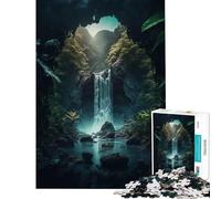Puzzle per adulti da 1000 pezzi con cascata nella foresta gioco educativo a tema natura ideale come regalo per tutta la famiglia (dimensioni 50x75cm)