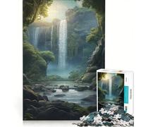 Puzzle per adulti da 1000 pezzi con cascata nella foresta tema natura ideale per rilassarsi e ridurre lo stress Collezione d'artista belle arti 50x75cm