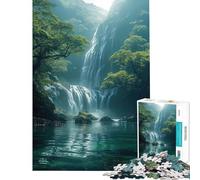 Puzzle per adulti da 1000 pezzi con cascata nella giungla ideale per compleanni e Natale Gioco difficile per tutta la famiglia adatto a persone dai 14 anni in su (38x52cm)