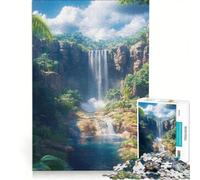 Puzzle per adulti da 1000 pezzi con cascata nella giungla tropicale gioco pratico analisi e logica regalo per amici e familiari 50x75cm