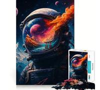 Puzzle per adulti da 1000 pezzi con casco da astronauta,paesaggio e spazio,incastri perfetti,divertente gioco cognitivo,gioco per tutti i giorni,regalo di compleanno (38x26cm)