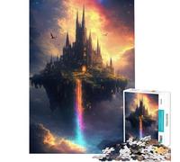 Puzzle per adulti da 1000 pezzi con castello galleggiante e cascata arcobaleno gioco educativo e stimolante ideale per il relax e per migliorare la memoria perfetto come regalo di compleanno (50x75cm)