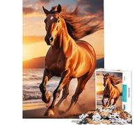 Puzzle per adulti da 1000 pezzi con cavallo animali e natura Giocattolo decorativo da parete ideale come regalo di compleanno o per tutta la famiglia (38x52cm)