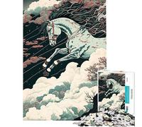 Puzzle per adulti da 1000 pezzi con cavallo stile Ukiyo-e giapponese e cinese Puzzle fai-da-te per adulti ideale per passare il tempo durante le vacanze o come regalo per gli appassionati