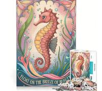 Puzzle per adulti da 1000 pezzi con cavalluccio marino in stile Art Déco gioco educativo per divertimento in famiglia collezione d'artista belle arti 38x52cm