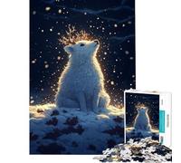 Puzzle per adulti da 1000 pezzi con cervo bianco nella neve gioco interattivo e stimolante ideale come regalo per uomini e donne antistress (dimensioni 50x75cm)