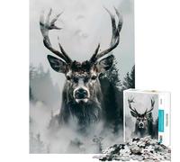 Puzzle per adulti da 1000 pezzi con cervo e presenza regale gioco rompicapo giocattolo intellettuale ottimo regalo per chi ama giocare e migliorare la memoria (dimensioni 38x52cm)