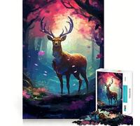 Puzzle per adulti da 1000 pezzi con cervo,grafica pixel art fantasy,bordi perfetti,gioco di concentrazione mentale,gioco lento,divertente,regalo di compleanno (38x26cm)