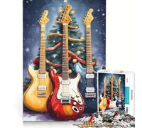 Puzzle per adulti da 1000 pezzi con chitarra e albero di Natale, gioco educativo, decorazione perfetta, ogni pezzo è unico 50x75cm