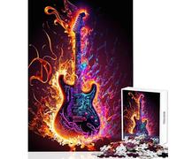Puzzle per adulti da 1000 pezzi con chitarra e fuoco gioco educativo regalo di Babbo Natale segreto ideale per passare il tempo durante le vacanze (50x75cm)