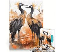 Puzzle per adulti da 1000 pezzi con cicogna astratta dipinta, gioco divertente, rilassante e stimolante per la mente, ideale per rafforzare l'amore di coppia 38x26cm