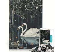 Puzzle per adulti da 1000 pezzi con cigno astratto, gioco pratico, ideale per passare il tempo durante le vacanze a casa e per rafforzare l'amore di coppia 38x52cm