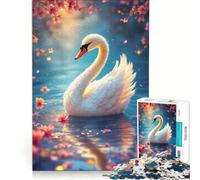 Puzzle per adulti da 1000 pezzi con cigno e acqua gioco pratico per le vacanze a casa per passare il tempo e rafforzare l'amore tra le coppie 38x26cm