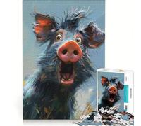 Puzzle per adulti da 1000 pezzi con cinghiale giocattolo fai-da-te impegnativo da completare collezione d'artista belle arti 38x26cm