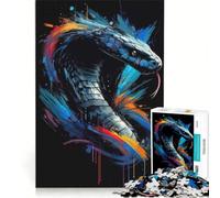 Puzzle per adulti da 1000 pezzi con cobra astratto e vibrante, gioco rompicapo, sfida impegnativa, regalo per amici e familiari 38x26cm