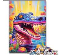 Puzzle per adulti da 1000 pezzi con coccodrilli del Nilo, puzzle in cartone, rompicapo impegnativo per adolescenti, gioco interattivo divertente per famiglie, 1000 pezzi(26x38cm)