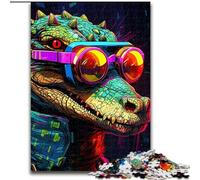 Puzzle per adulti da 1000 pezzi con coccodrillo del Nilo psichedelico, gioco rompicapo per adolescenti, regalo perfetto per una serata di giochi in famiglia (dimensioni: 26x38cm)