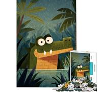 Puzzle per adulti da 1000 pezzi con coccodrillo nella giungla ideale per stimolare la mente perfetto come regalo di compleanno o per decorare la casa Adatto a persone dai 14 anni in su (38x52cm)