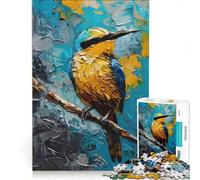 Puzzle per adulti da 1000 pezzi con coltello blu e uccellino giallo giocattolo educativo ideale per passare il tempo durante le vacanze regalo di compleanno regalo 50x75cm