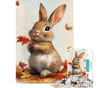 Puzzle per adulti da 1000 pezzi con coniglietto autunnale nella foresta gioco educativo per famiglie ideale come regalo per chi ama giocare e migliorare la memoria (dimensioni 38x52cm)