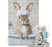 Puzzle per adulti da 1000 pezzi con coniglietto che fa il bagno, gioco pratico, attività divertenti da fare a casa, ottimo regalo per gli appassionati di videogiochi, 50x75cm