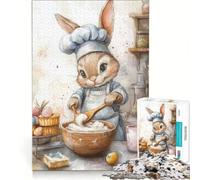 Puzzle per adulti da 1000 pezzi con coniglietto pasquale e fornaio, gioco impossibile, difficile, compleanno e altre occasioni 38x52cm
