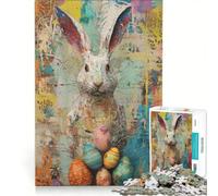 Puzzle per adulti da 1000 pezzi con coniglietto pasquale XIV, gioco divertente, decorazione perfetta, con pezzi di forma casuale completamente ad incastro 50x75cm