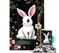 Puzzle per adulti da 1000 pezzi con coniglio bianco nella foresta gioco rompicapo giocattolo intellettuale ottimo regalo per chi ama giocare e migliorare la memoria (dimensioni 38x26cm)