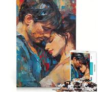 Puzzle per adulti da 1000 pezzi con coppia innamorata ad acquerello gioco per famiglie rilassante e stimolante idea regalo 50x75cm