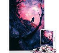 Puzzle per adulti da 1000 pezzi con corvo in una foresta oscura gioco educativo regalo per il Secret Santa ideale per passare il tempo durante le vacanze (38x26cm)