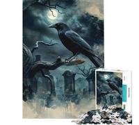 Puzzle per adulti da 1000 pezzi con corvo nel cimitero ideale per stimolare la mente e ridurre lo stress adatto a donne dai 14 anni in su Gioco di puzzle (50x75cm)