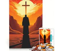 Puzzle per adulti da 1000 pezzi con croce cristiana e Gesù, gioco rilassante, sfida impegnativa, per rafforzare l'amore tra le coppie 50x75cm