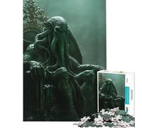 Puzzle per adulti da 1000 pezzi con Cthulhu il sovrano del mondo Aiuta ad allenare la mente è un giocattolo divertente e spiritoso perfetto per decorare le pareti Adatto a partire dai 14 anni 38x52cm