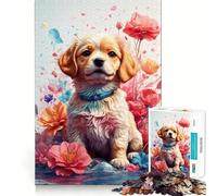 Puzzle per adulti da 1000 pezzi con cucciolo di Labrador,ritaglio preciso,attività per la mente,gioco divertente e rilassante,decorazione natalizia per la casa (50x75cm)