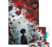 Puzzle per adulti da 1000 pezzi con cuore graffiti e street art Gioco per famiglie giocattolo avvincente per coltivare la pazienza donne uomini e famiglie (dimensioni 38x52cm)