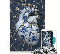 Puzzle per adulti da 1000 pezzi con cuore spezzato in stile Kintsugi, decorazione da parete, passatempo ideale per le vacanze a casa, gioco dal design accattivante, 38x52cm