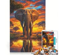 Puzzle per adulti da 1000 pezzi con curiosità sugli elefanti, gioco rilassante, livello di difficoltà: difficile, ideale come elemento della lista dei desideri con Babbo Natale 38x52cm