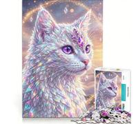 Puzzle per adulti da 1000 pezzi con dea gatta e pietre preziose di cristallo, gioco rilassante, allena la mente e la mano, compleanno e Natale 50x75cm